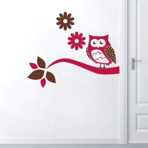 Sticker Hibou 2 couleurs