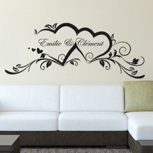 sticker prénoms couple personnalisé