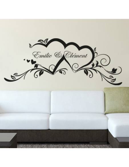 sticker prénoms couple personnalisé
