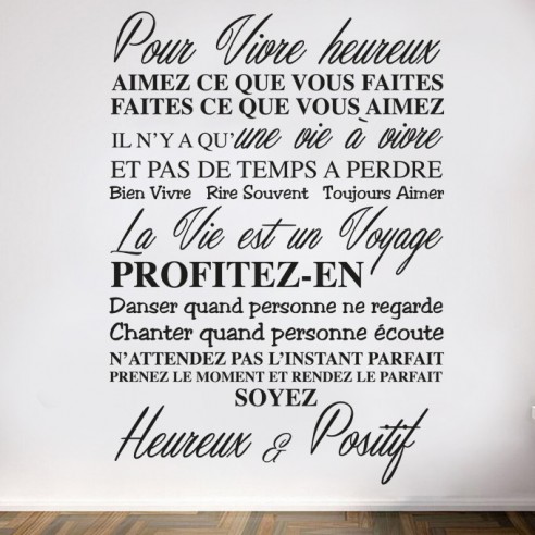 Sticker pour vivre heureux