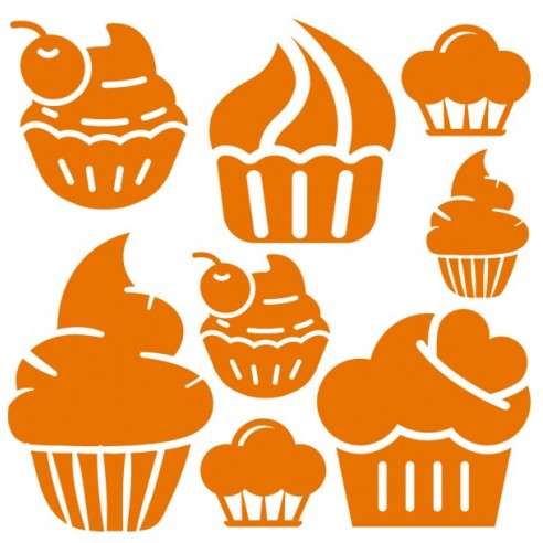 Planche stickers cupcake