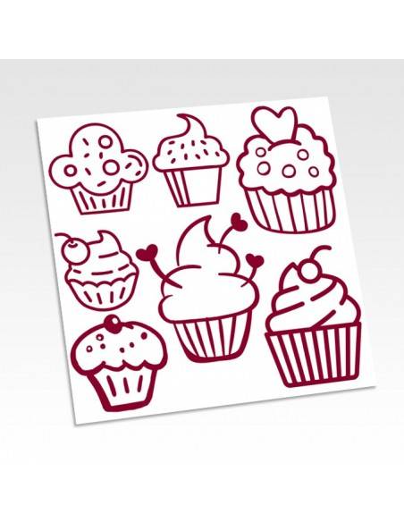 Planche stickers cupcakes
