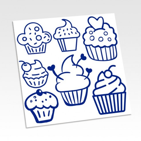 Planche stickers cupcakes