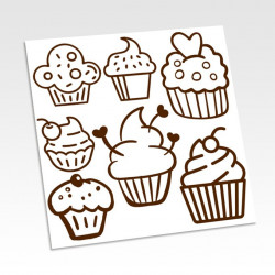 Planche stickers cupcakes