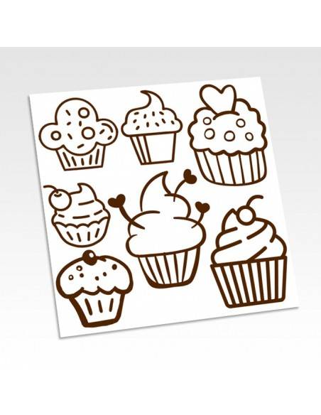 Planche stickers cupcakes