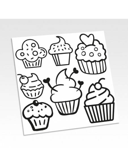 Planche stickers cupcakes