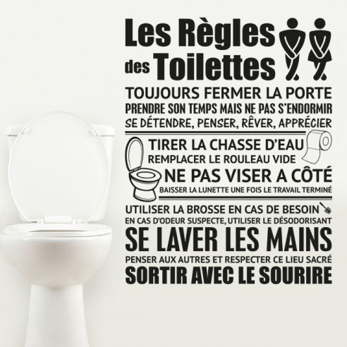 Sticker les règles des toilettes