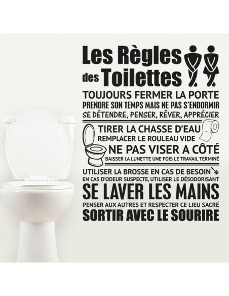 Sticker les règles des toilettes