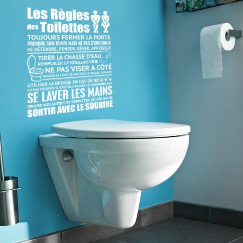 Sticker les règles des toilettes