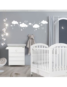 stickers décor corde nuages 2