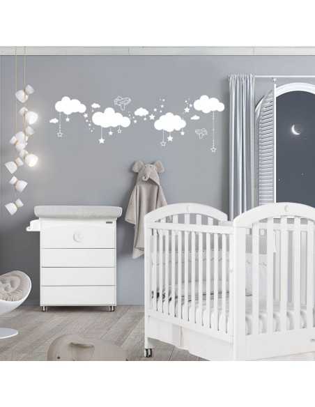 stickers décor corde nuages