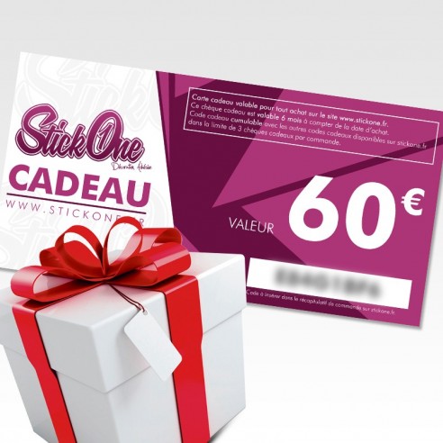 Carte cadeaux d'une valeur de 50 euros