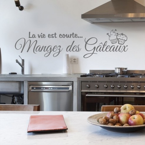 Sticker citation la vie est courte