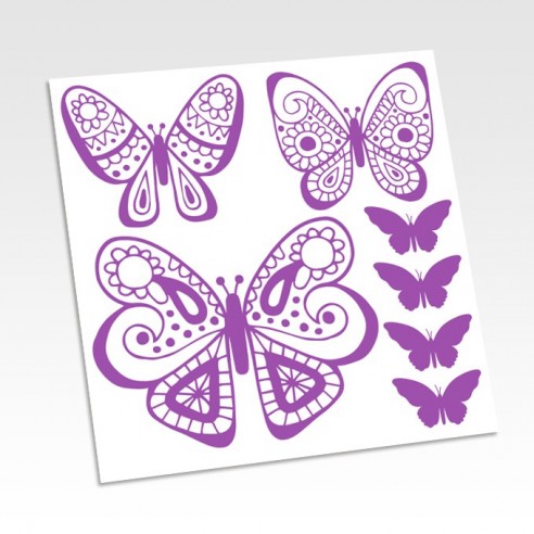 Planche de stickers papillons