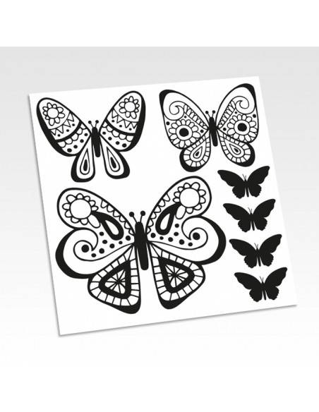 Planche de stickers papillons
