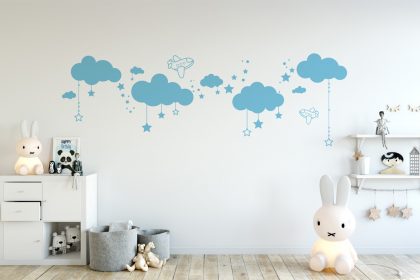 Sticker mural nuages