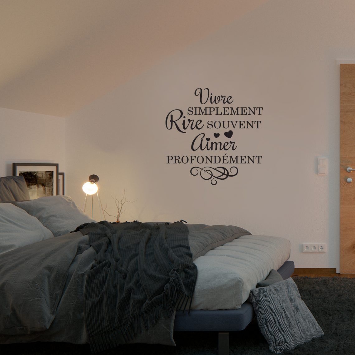 Idées décoration chambre couple. 5 idées déco murale avec des stickers