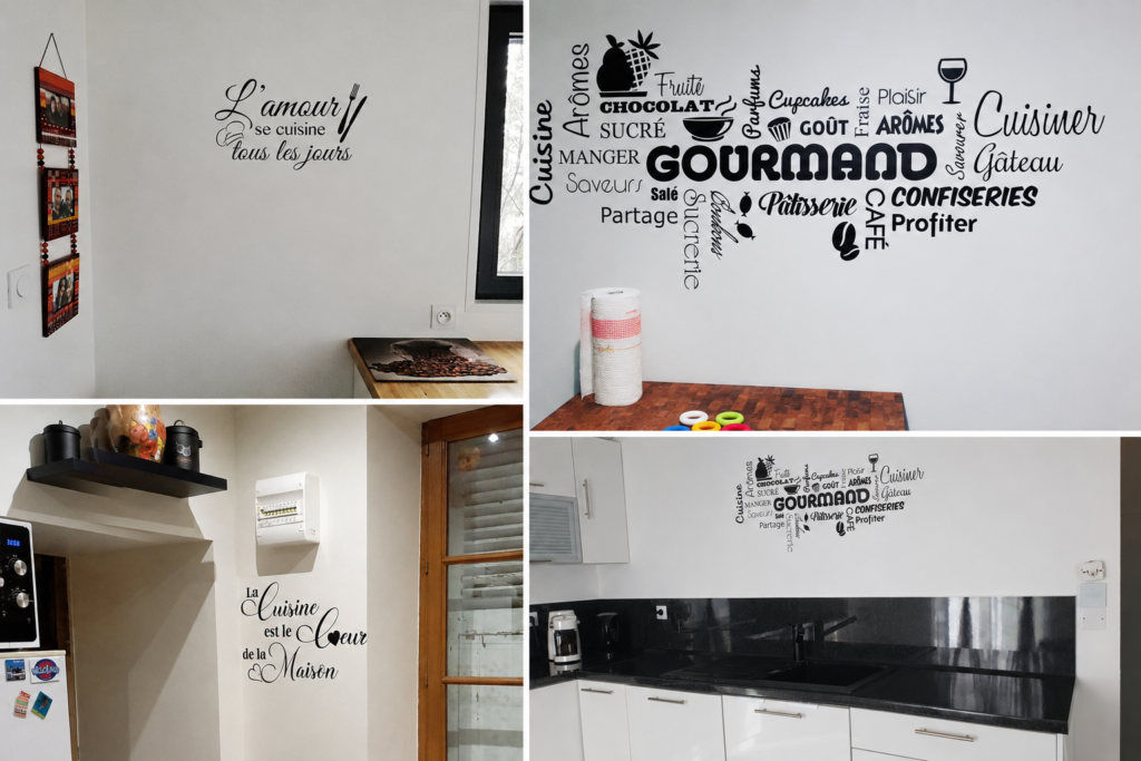 Décoration avec des stickers cuisine