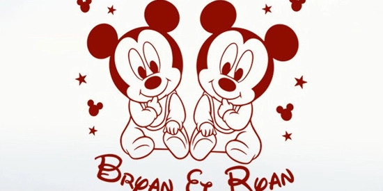 Stickers chambre jumeaux